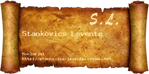 Stankovics Levente névjegykártya